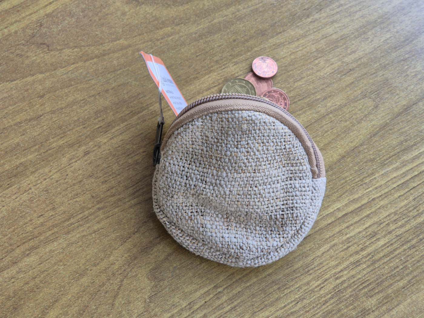 Runder Münzbeutel aus Hanfgewebe | Handgefertigt von Local Women’s Handicraft (LWH), Nepal